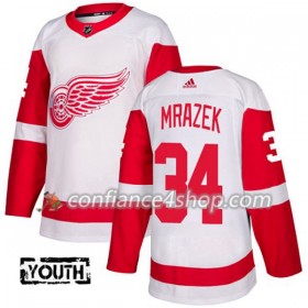 Adidas Maillot de Hockey Detroit Red Wings Petr Mrazek 34 2017-2018 Blanc Authentic - Enfant
